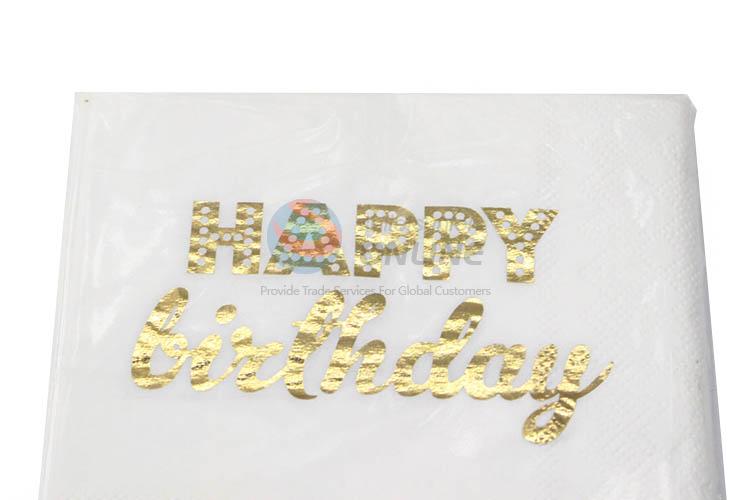 20pcs/Set White Color Gold Blocking Eco-friendly Paper Napkins for Decoration