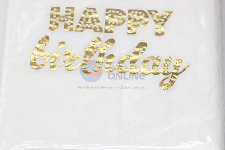 20pcs/Set White Color Gold Blocking Eco-friendly Paper Napkins for Decoration