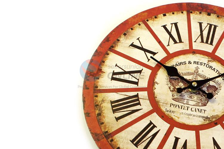 New arrival round wooden printed wall clock