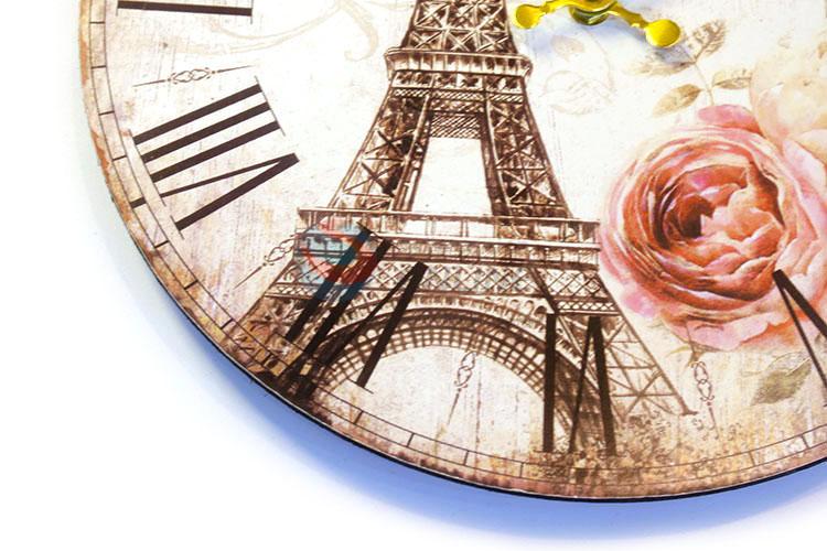 Cheap wholesale round printed wall clock for home decor