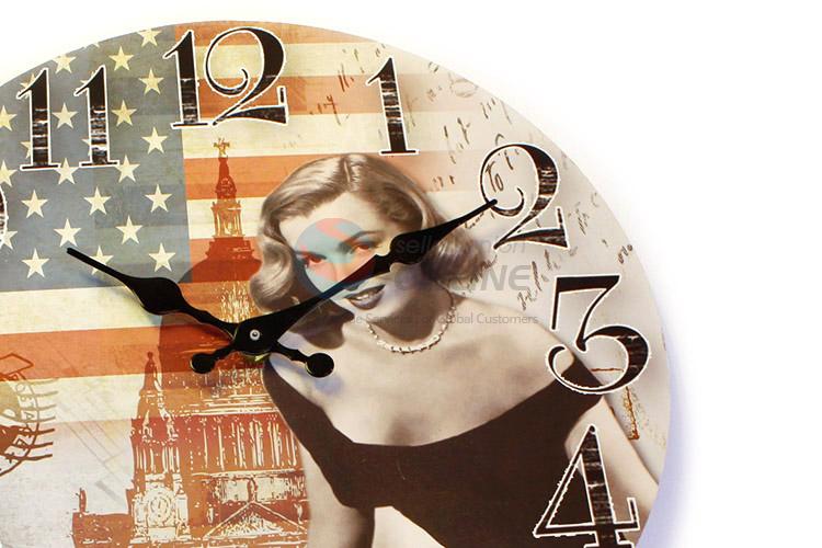 Most popular round printed wall clock for home decor