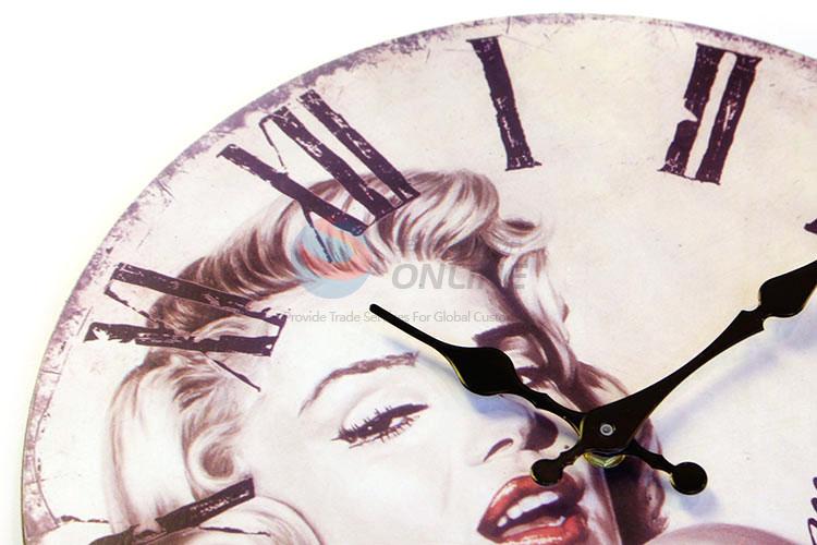 Latest design round printed MDF wall clock