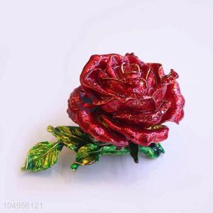 Top Quanlity Rose Shape Metal Trinket Jewelry Packaging Jewelry Box