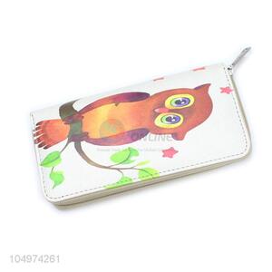 Made In China Owl Pattern Large Capacity Split Canvas Card Holder Women Purse