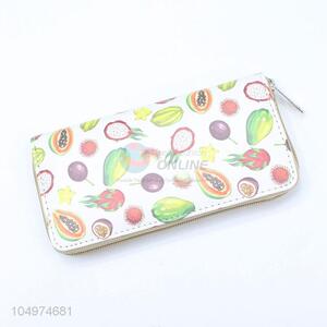 Recent Design Fruit Pattern Zipper Card Holder Ladies Clutches Women Wallet