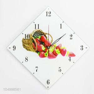 Top Quality Rhombus Shaped Glass Wall Clock Living Room Clock