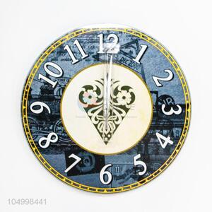 Latest Design Round Shaped Glass Wall Clock for Decoration