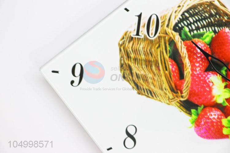Creative SuPPlies Starwberry Decorative Glass Wall Clocks for Wholesale