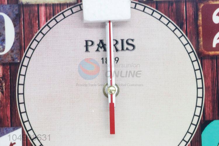 Creative Design Coffee Color Round Shaped Glass Wall Clock