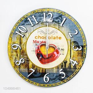 Cheap Price Wholesale Round Shaped Glass Wall Clock