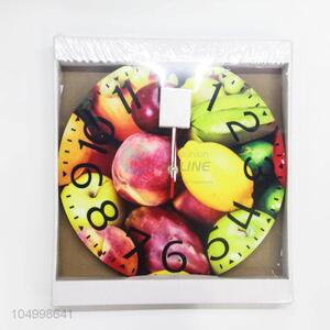 Wholesale Simple Round Shaped Glass Wall Clock for Home Decoration