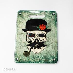 Bottom price rectangle ceramic cup mat cup coster with skull pattern