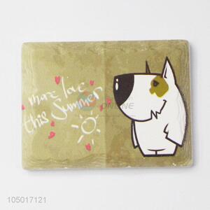 Factory customized rectangle ceramic fridge magnet with dog pattern