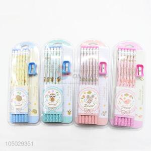 Reasonable Price 12 Pencils and Pencil Sharpener Set Promotional Gift Stationery