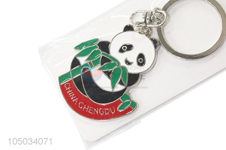 Promotional Low Price Cartoon Panda Shaped Zinc Alloy Key Chain Portable Key Ring