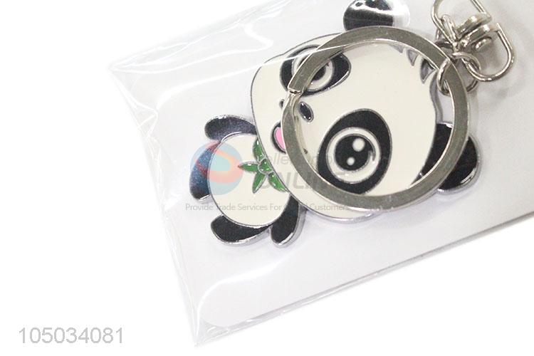 Custom Good Quality Cartoon Panda Shaped Zinc Alloy Key Chain Portable Key Ring