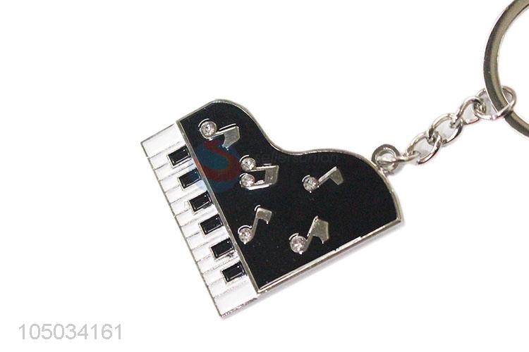 Factory Price Cute Piano Shaped Zinc Alloy Key Chain Portable Key Ring