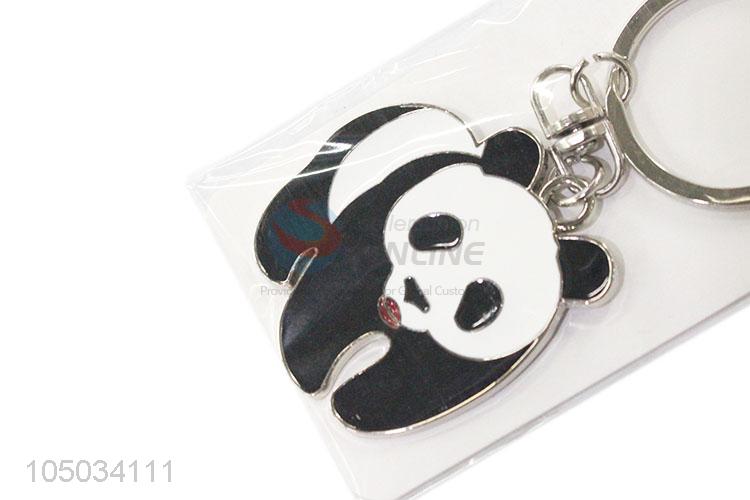 Eco-Friendly Cartoon Panda Shaped Zinc Alloy Key Chain Portable Key Ring