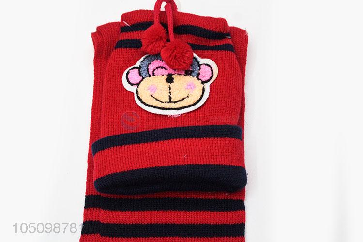 Unique Kids Toddler Baby Winter Warm Cartoon Hats and Scarf