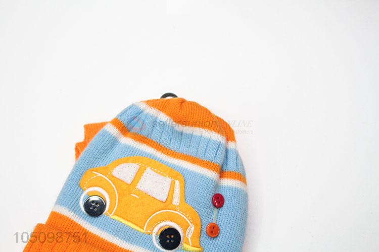 Most Popular Cartoon Kids Knitted Winter Hat with Scarf