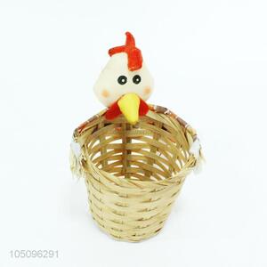 Cartoon Cute Chicken Shaped Nonwovens Scarecrow Crafts Mini Basket