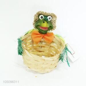 Cartoon Frog Shaped Nonwovens Scarecrow Crafts Mini Basket