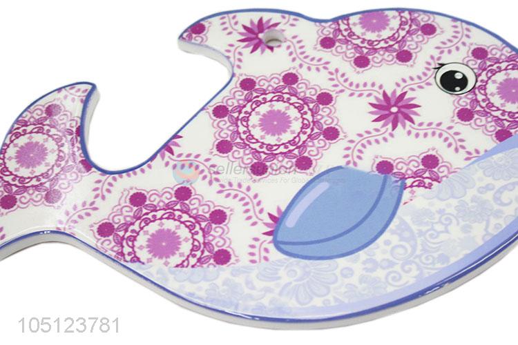 Modern Style Fish Shape Flower Printed Dining Table Mat Placemat