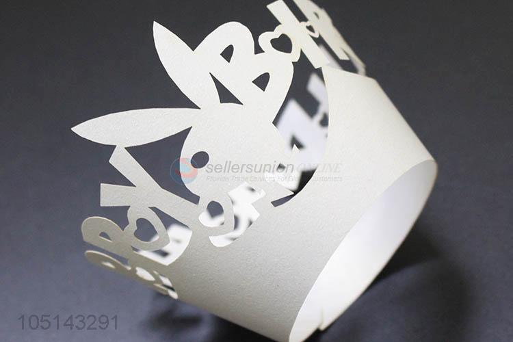Wholesale cheap delicate laser cut paper bottomless cakecup