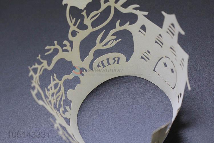 Low price delicate laser cut paper bottomless cakecup