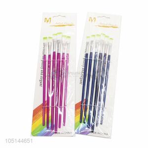 Promotional Custom 6 Pcs/Set Nylon Hair Wooden Handle Watercolor Paint Brush Pen Set