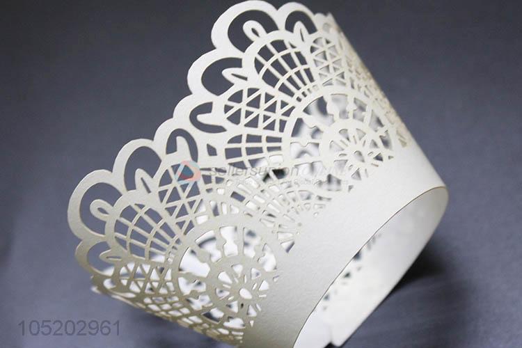 Top quality cheap cupcake wrapper laser cut paper cake holder for party decoration