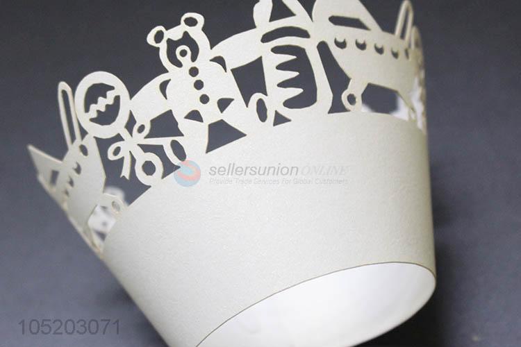 Factory supply cupcake wrapper laser cut paper cake holder for party decoration