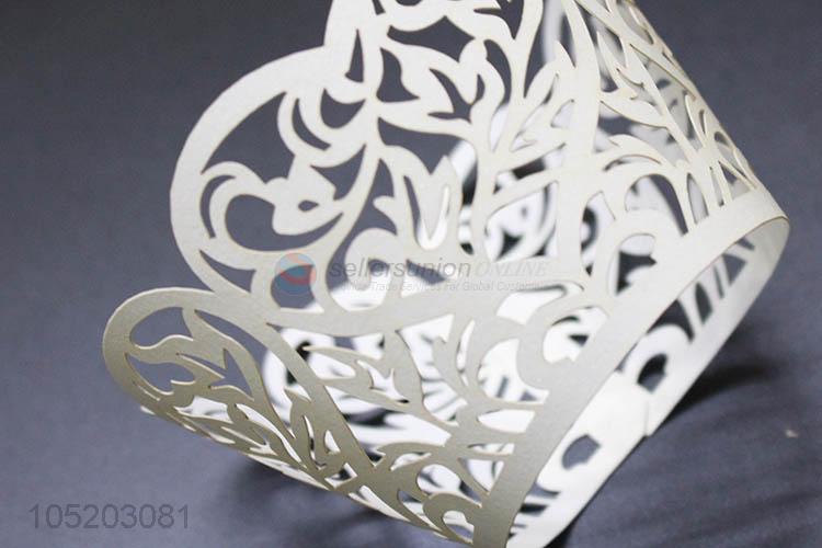 China OEM wedding favor party supplies laser cut cup cake wrappers