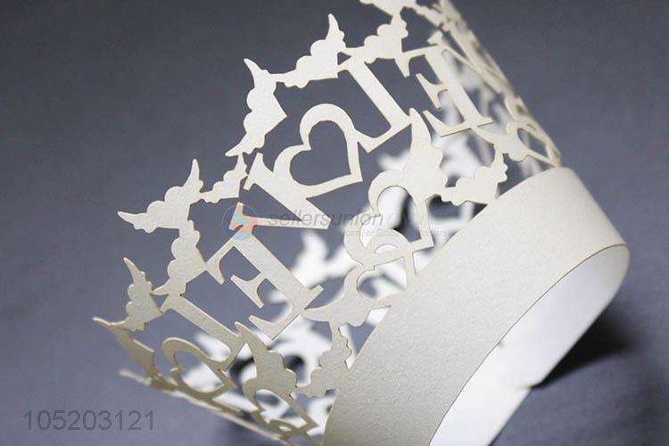 Factory wholesale wedding favor party supplies laser cut cup cake wrappers