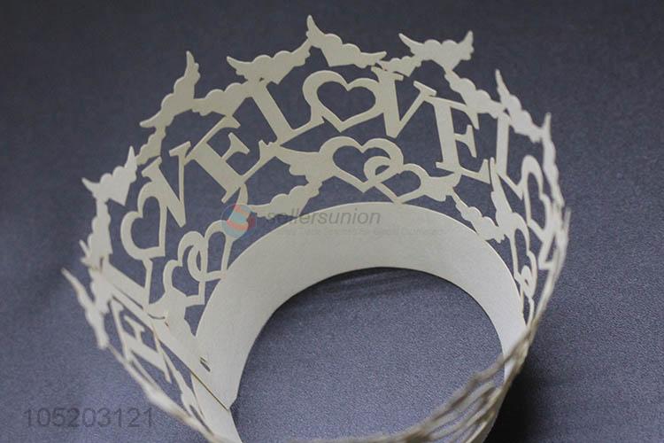 Factory wholesale wedding favor party supplies laser cut cup cake wrappers