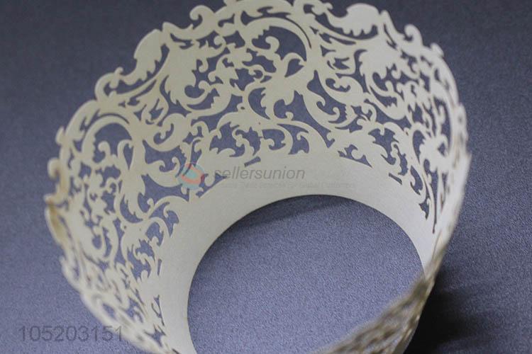 Super quality cupcake wrapper laser cut paper cake holder for party decoration