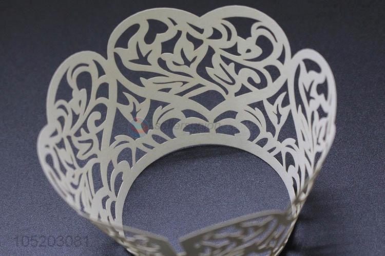 China OEM wedding favor party supplies laser cut cup cake wrappers