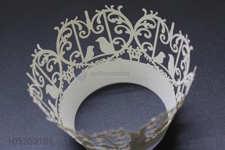 Top sale wedding favor party supplies laser cut cup cake wrappers