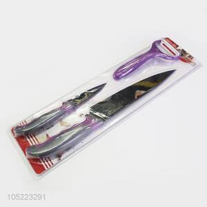 Popular Promotional 3pcs Kitchen Ceramic Knife Set with Peeler