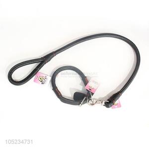 Wholesale low price pu dog collar+leash