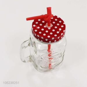 Professional supply clear glass water cup drinks cup with straw