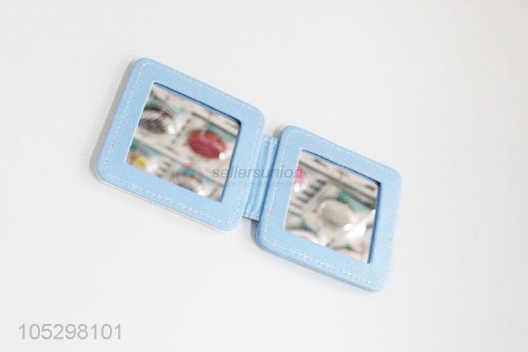 Manufacturer directly supply women printed pu cover cosmetic travel mirror