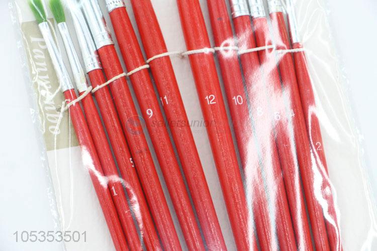 China Manufacturer 12pcs Watercolor Oil Painting Artists Brushes