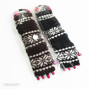 Superior quality snowflake pattern half-finger gloves