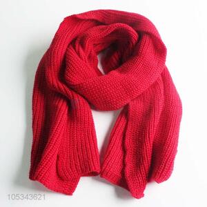 Best selling good quality red women knitted scarf