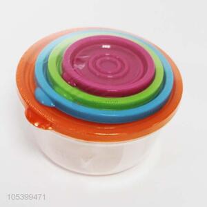 China wholesale 4pcs round plastic food preservation box