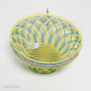 Wholesale 4pcs multicolor hollow-out plastic fruit baskets