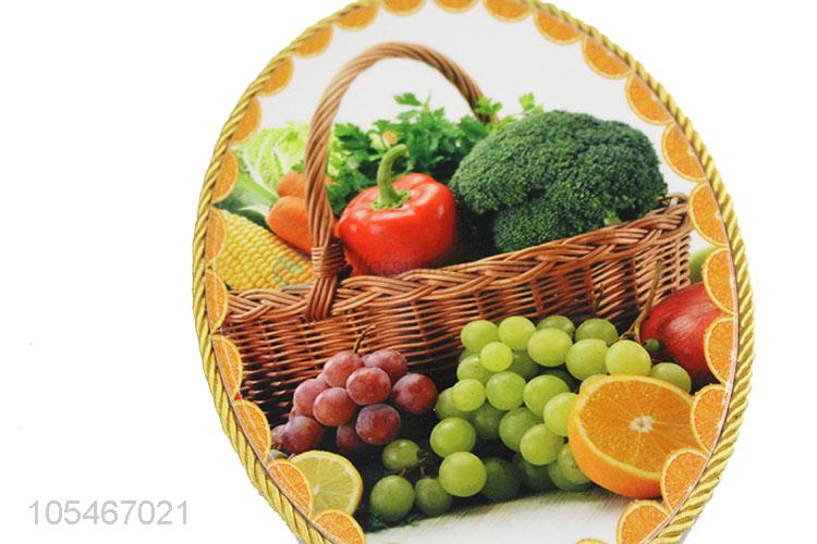 Custom Vegetable&Fruit Pattern Ceramic Placemat Fashion Mat