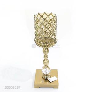 Competitive price exquisite table lamp shape golden metal candle holder