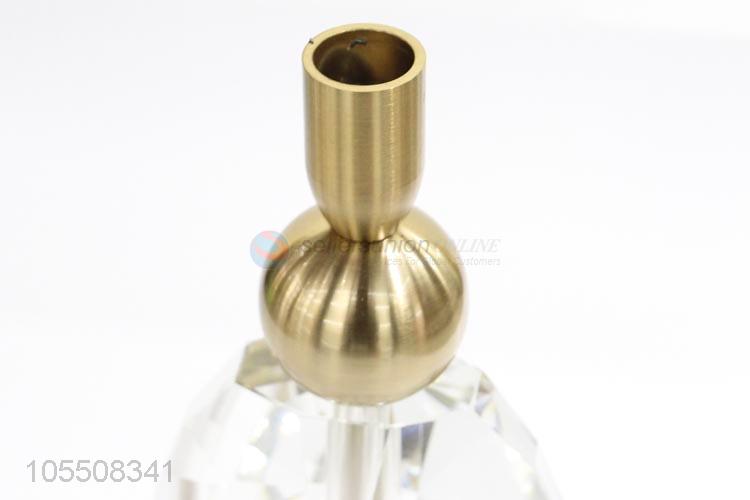 Wholesale home decor iron candlestick crystal candle holder